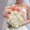 27Heads 30cm Artificial Hydrangea Bouquets Fake Flowers Bridal Bridesmaid Holding Flowers Photograph Props Wedding Party Garden Home Decoration