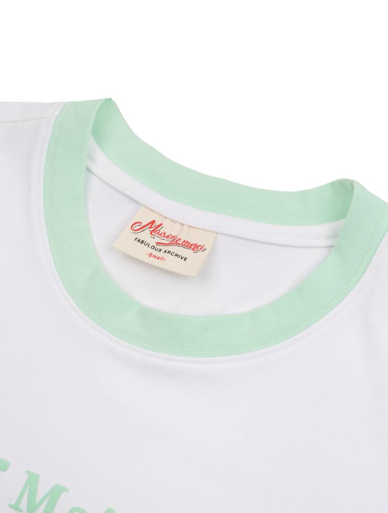 LA MAISON STUDIO Pastel Citrus Short Sleeve T-Shirt White Mint (Fcg2Ts775W)
