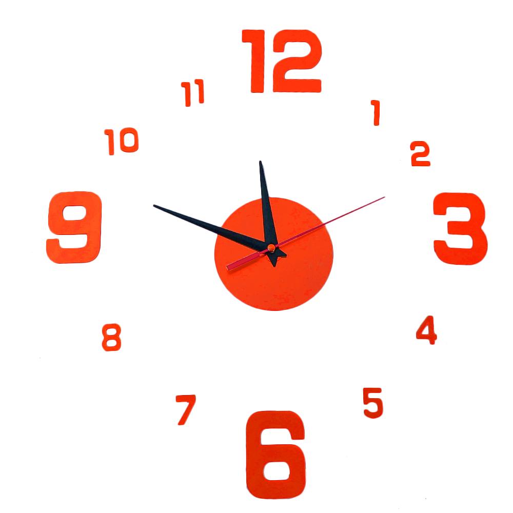 3D Digital Wall Clock Frameless Wall Clocks Wall Stickers For Home Living Room Decor Quartz Needle Self Adhesive Hanging Watch