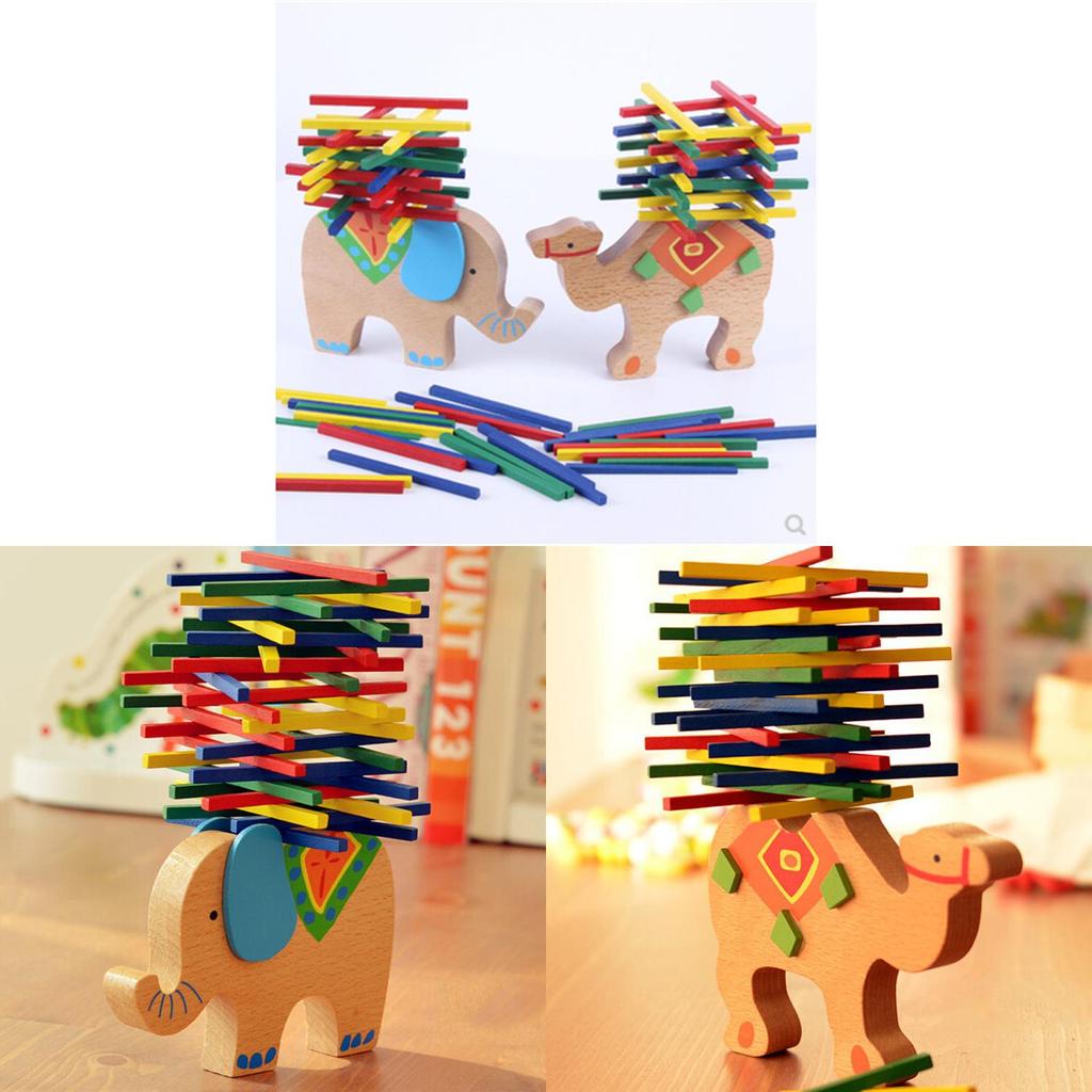 Wooden Childrens Balance Beam Toy With Colorful Blocks For Early Education Development