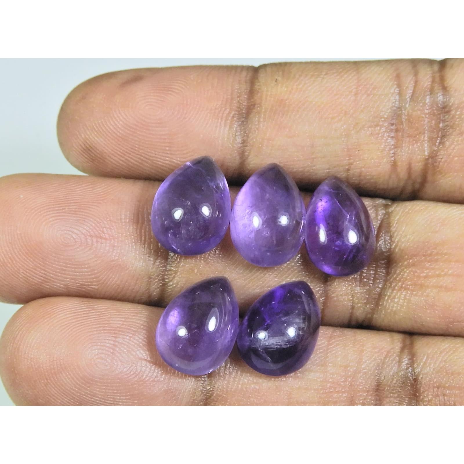 

Кольцо с натуральным аметистом 9X13 мм, размер, кабошон-груша, россыпь драгоценных камней, лот 5 шт., 25 карат, A-448