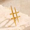 New Design Fashion Pop Gold-Plated Stainless Steel Line Ring for Women Couple Personality Hip Hop Jewelry Wholesale