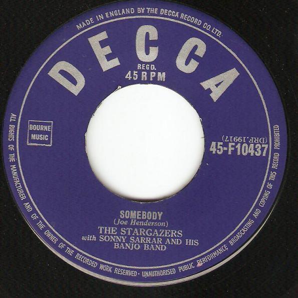 

7inch Record STARGAZERS - Somebody 45F10437 Decca 1955 UK Pop Used