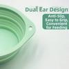 Large Capacity Foldable Silicone Bowl Double Ear Buckle Anti-slip Water Food Bowl Macaron Color Leak Proof Travel Feeding Bowl