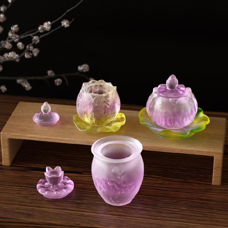 Duża silikonowa forma pojemnikowa Lotosy Kwiatowy słoik do przechowywania formy Formy na świeczniki z żywicy epoksydowej Ręcznie robiona dekoracja domu