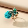5 Color Women Rose Ring Fashion Exquisite Retro Butterfly Accessories Decorative