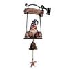 Retro Gnome Welcome Bell Ornament Multi-Purpose Rustic Hand Bell Figurines Crafts Welcome Doorbell Ornament for Entry Home Decor