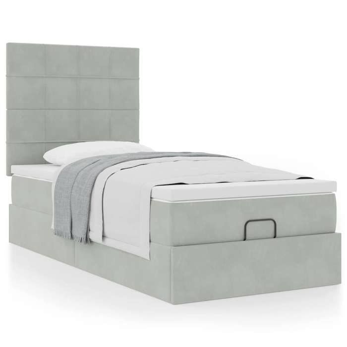 Maison Exclusive - Cadre de lit ottoman avec matelas gris clair 80x200 cm velours