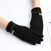Women Winter Warm Touch Screen Thin Fleece Elegant Cute Bow Sweety Outdoor Drive Cycling Windproof Not Bloated Mittens Gloves