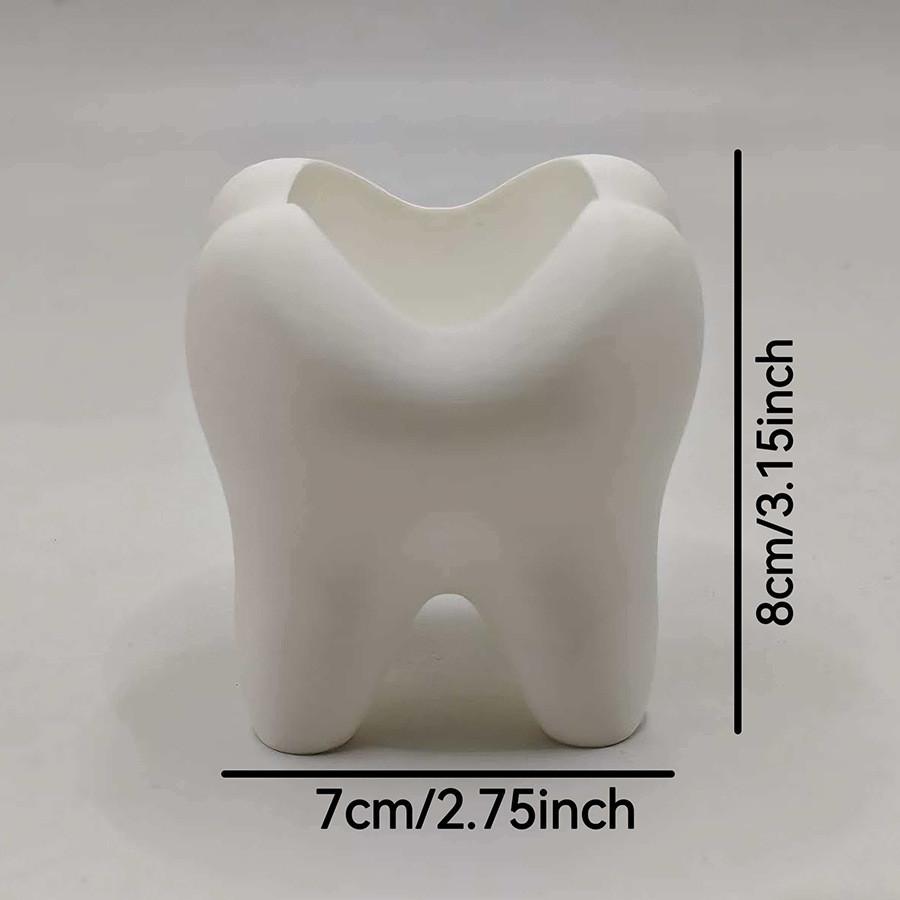 Modern Minimalist Tooth Shaped Pen Holder With 3d Printing For Office Desk Decor