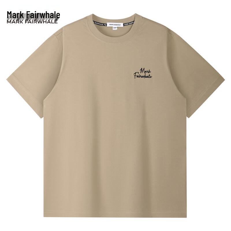 Mark Fairwhale Men's Back Embroidered Round Neck Short Sleeve T-shirt