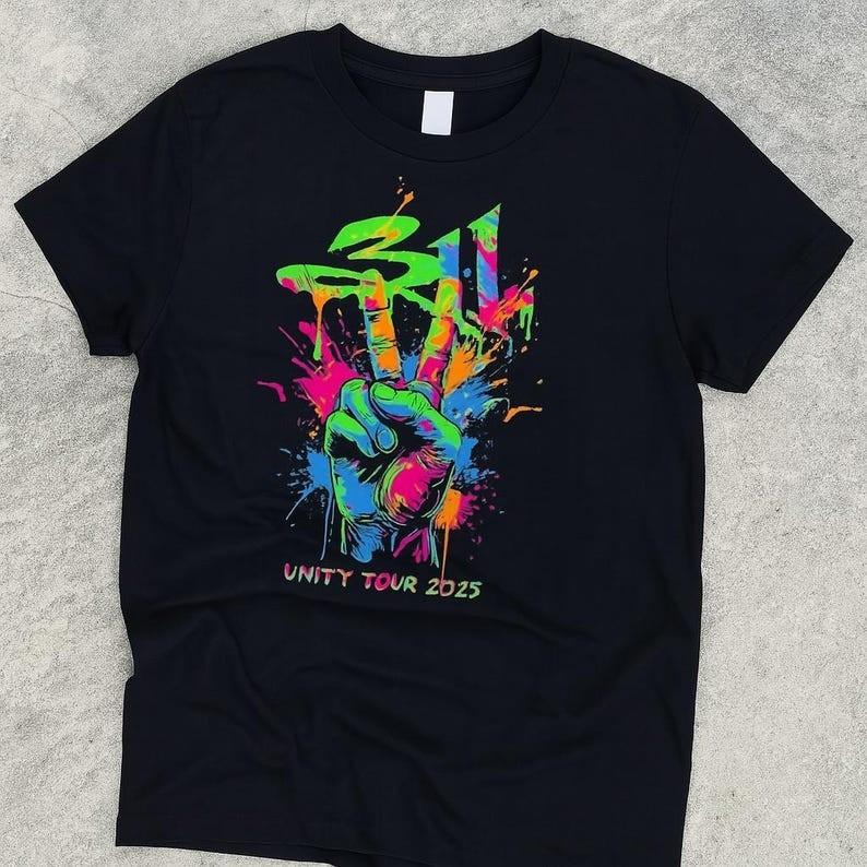 311 Band Unity Tour 2026 Neon Peace Sign T-shirt