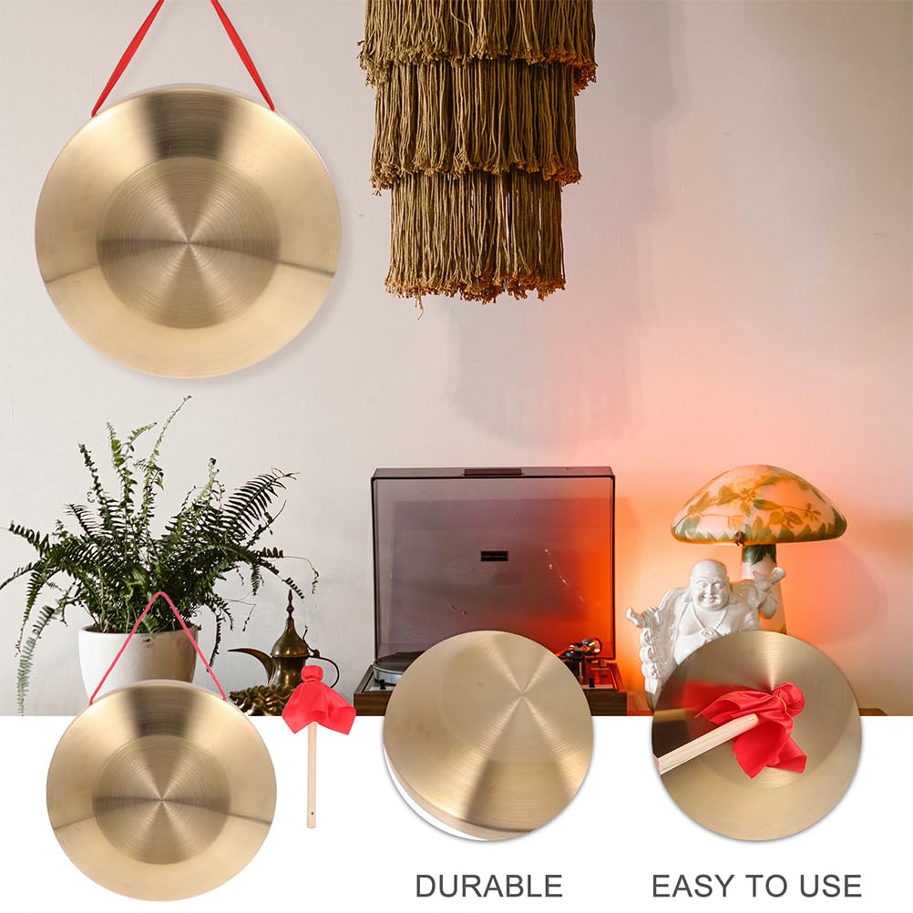 EXCEART Dora Dora Musikinstrument Tam Tam Gong Schlaginstrument Trommel Zeichen Kupfer Stahl mit Spielhammer Eröffnung Passende Atmosphäre Schlägel