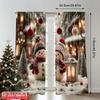 2pcs 2D Flat Printing Merry Christmas Curtains Snowman Winter Versatile 100% Polyester Without Electricity Spring Perfect for