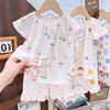 New Summer Sleeveless Set Thin Baby Girls Breathable Air-Conditioned Clothes Fashion Casual Pajamas Summer Style