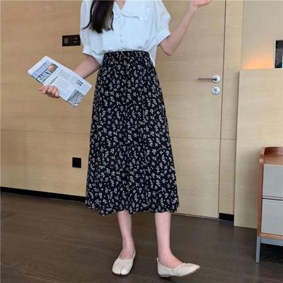 Französischer New Retro Floralrock Kleiner Hoher Bund Dünner Temperamentrock Ausländischer Stil Altersreduzierend Lässiger Stil