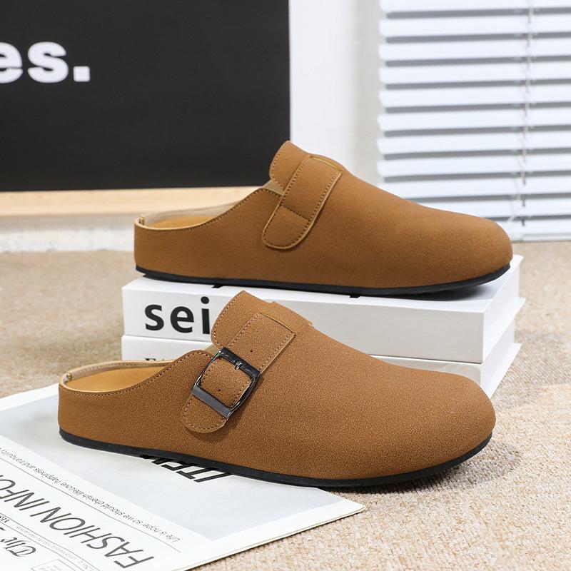 

Баотоу полубосоножки мужские на толстой подошве нескользящие весенне-летние для улицы модные туфли на одной педали 39