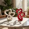 3D-gedrucktes Doppelherz-Ornament Süße Liebe Miniaturdekoration Hohlherz-Modelle Hochzeit