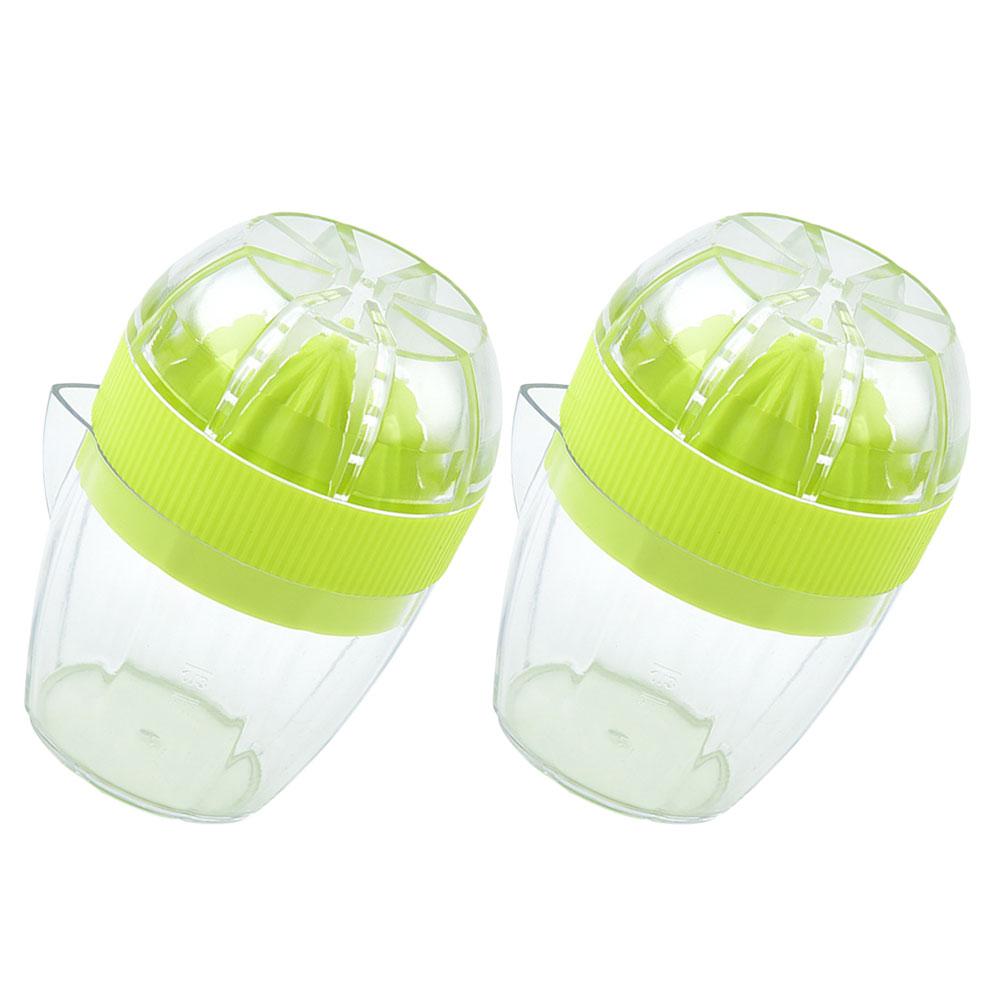 2 Pcs Manual Juicer Cup Fruit Maker Citrus Lemon Squeezer Plastic Ergonomic Design Kitchen Tool Portable Manual Juice Extractor