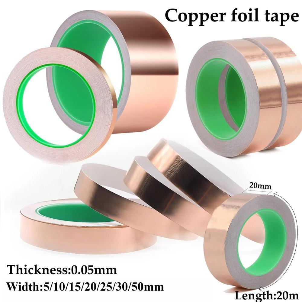 3pcs 20m Doubel Side Conductive Copper Foil Tape Adhesive DIY Crafts Soldering Repair Tapes EMI Anti-static Adhesive Tape