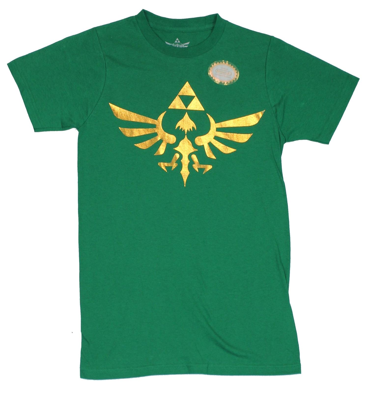 Legend of Zelda Mens T-Shirt - Gold Foil Classic Tri-Force Logo Image S