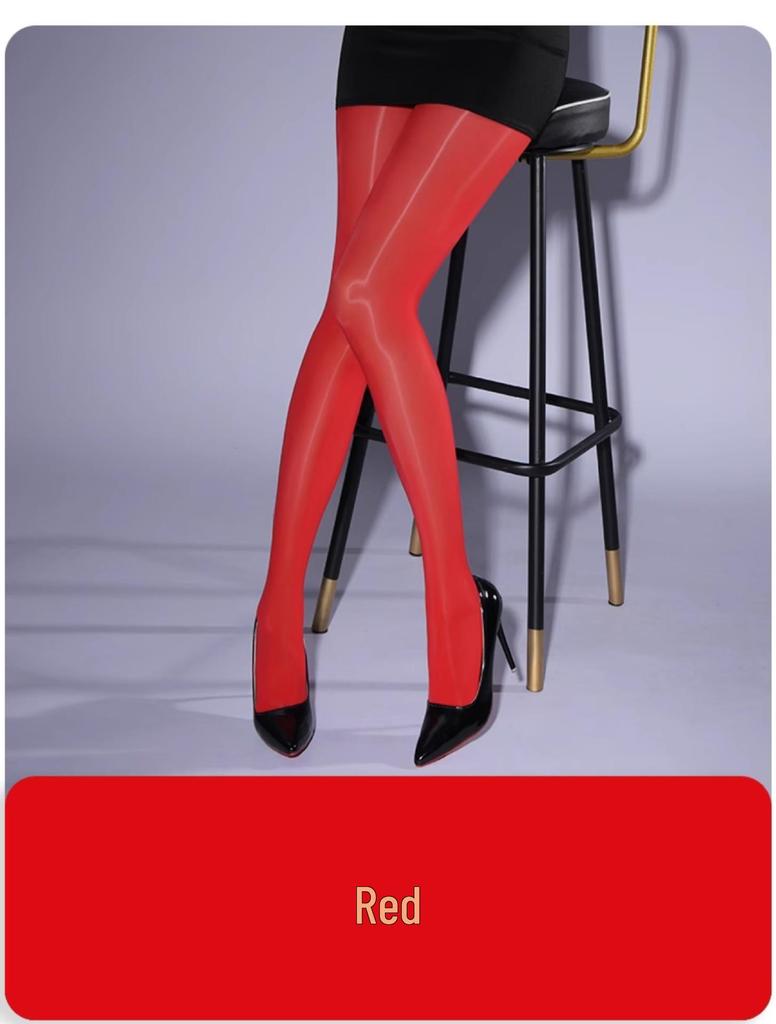 Women's Shiny Silky Aurora Pantyhose - Horse Oil Thin Skin Color, Large Size for Spring/Autumn