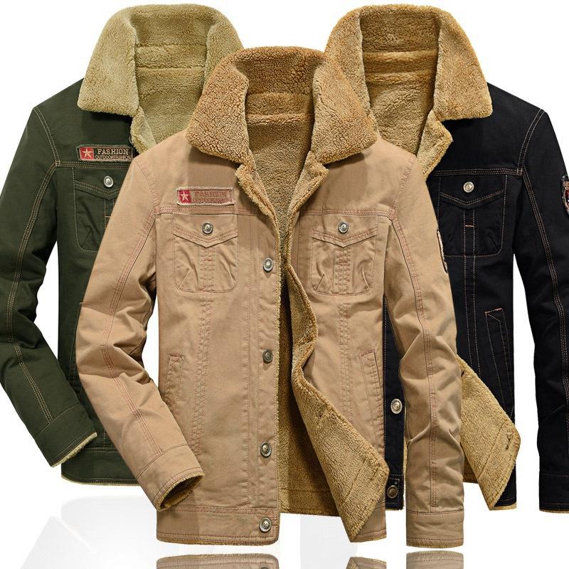 Winter Bomber Air Force Pilot Warm Male Fur Collar Army Jacket Tactical