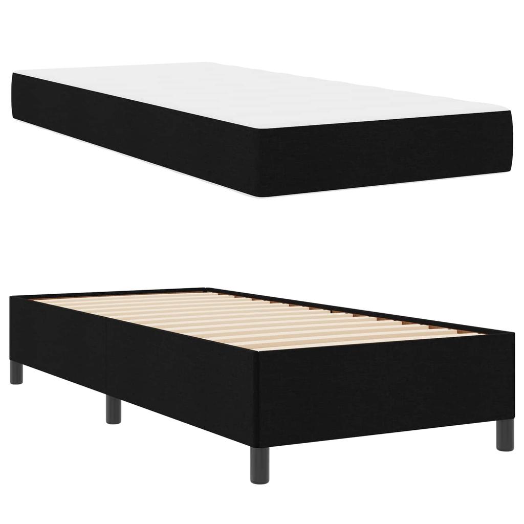 Box Spring Bed Black 90 x 200 cm Fabric
