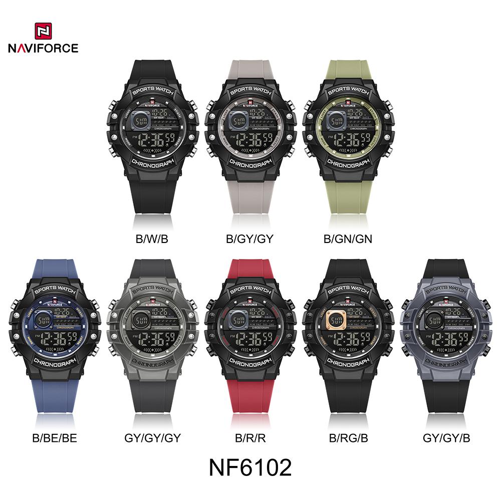 NAVIFORCE Sports Digital Watch for Men Boy Chronograph Calendar Date Alarm Waterproof 50m Night Pattern Men Casual Watch NF6102