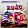 3pcs Demon Slayer Characters Pattern Bedding Set Duvet Cover Set Includes Duvet Cover &pillowcases, Perfect All Season Bedroom Decoration & Gift