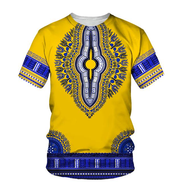 African Dashiki Print T-shirt Männer/Frauen Ethnische Vintage Folk-benutzerdefinierte Kleidung 2023 Sommer Casual Paare Kurzarm Grafik tops
