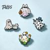 Spooky Clothing Accessories Halloween Cartoon Ghost Enamel Brooch, Metal Lapel Pin, Backpack Decoration Pin Sweater Cardigan Coat Suit Scarf