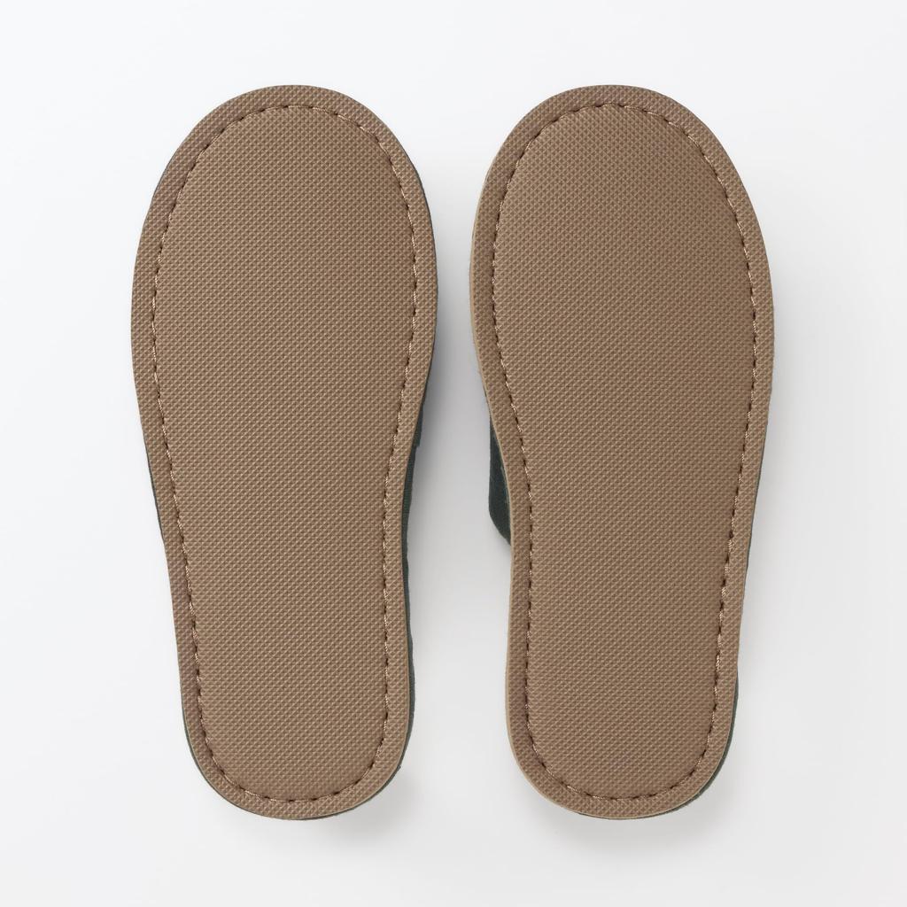 Igusa Front Charcoal XL [MUJI] Slippers, Slippers, Opening, 84774577, Gray,