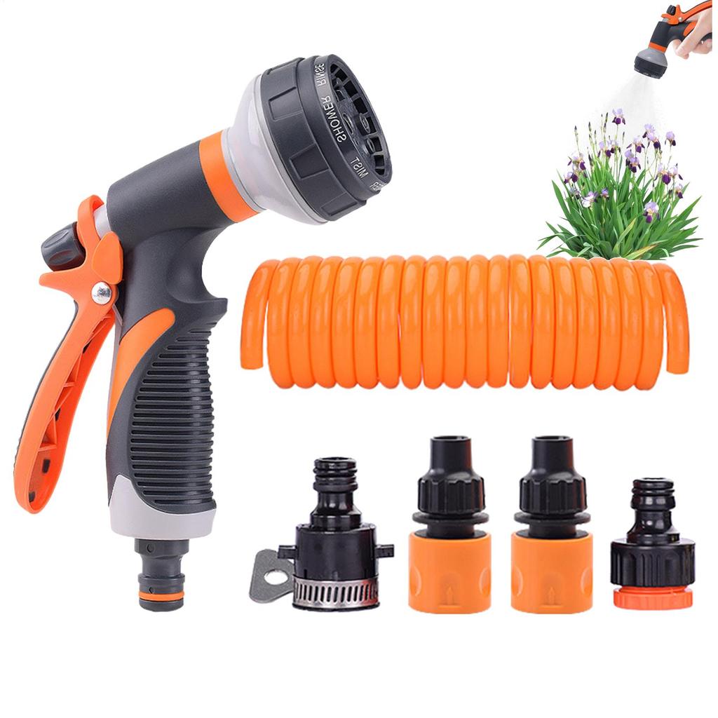 Multi Functional Water Sprayer 8 Spraying Modes Water Hose Nozzle 4/6 Ports High Pressure Lawn Watering Sprinkler With 5m Hose