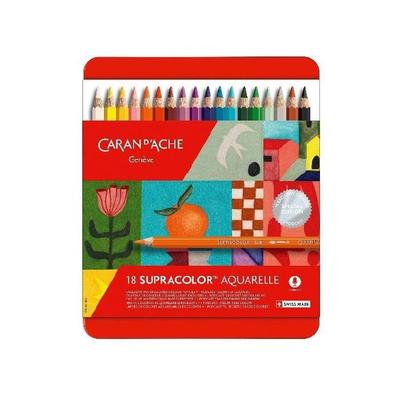 עפרונות צבעוניים מסיסים במים Caran Splat Color Soft צבעים רכים מהדורה מוגבלת סט 18 צבעים מהדורה מיוחדת 2024 d'Ache 3888-118