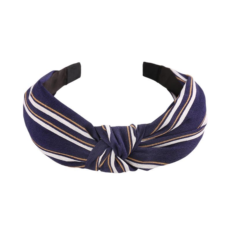 Retro Colorblock Knotted Headband for Women: Wide-Brimmed Fabric Accessory for Outings & Face Washing