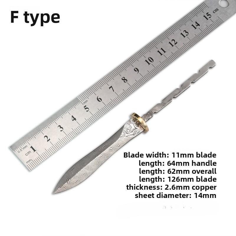Stone Pattern Damascus Tea Knife Blank, Unfinished Full Tang Blade for DIY Handmade Kung Fu Tea Ceremony Tools