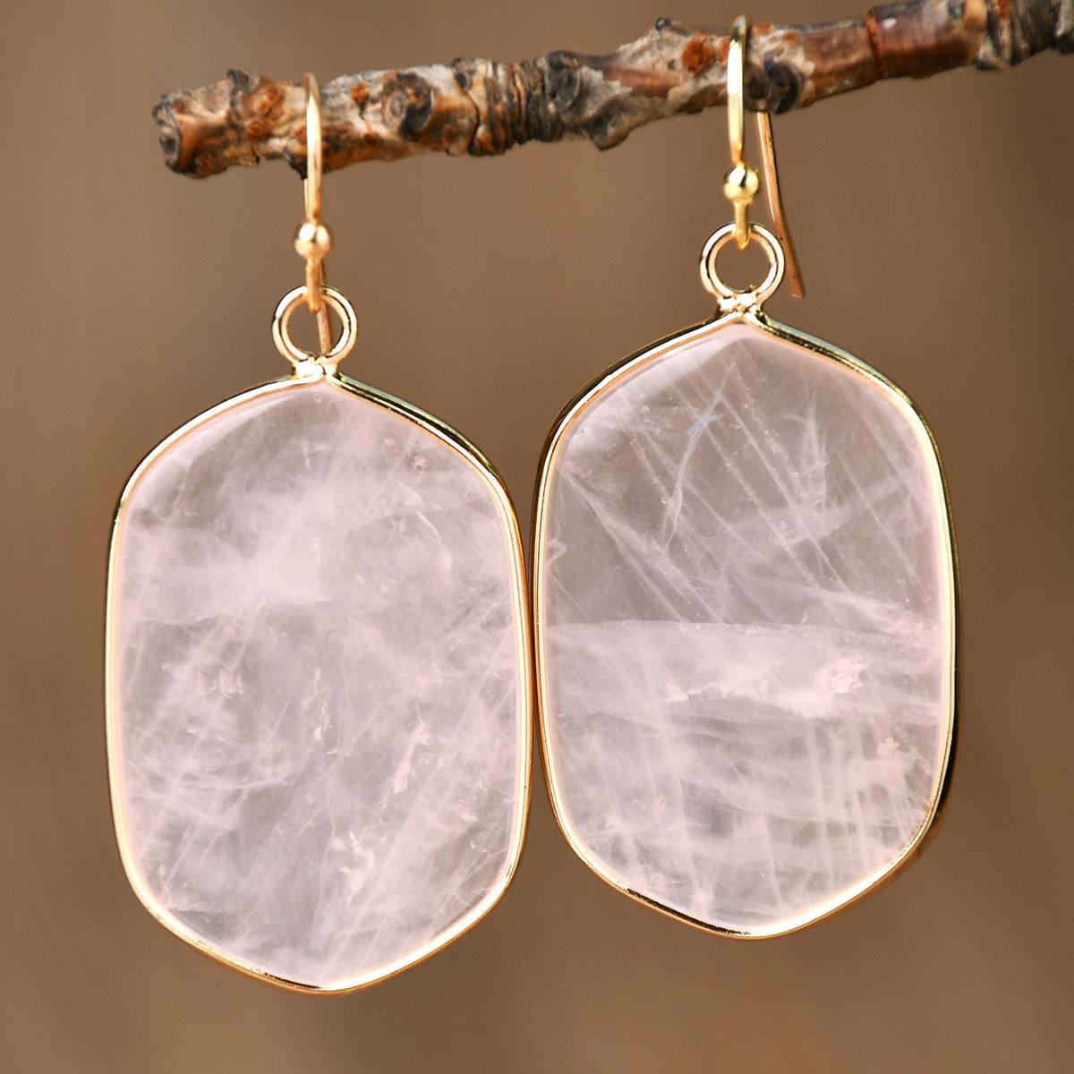 

Simple earrings light luxury geometric earrings розовый
