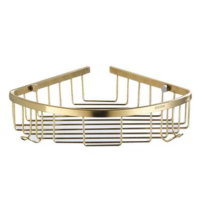 Modern Shower Stainless Steel Corner Wall Mounted Bathroom Shower Caddy Brushed Gold
