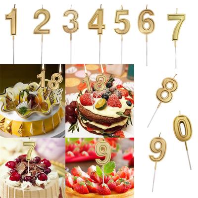 Goldene Zahl Geburtstag Ziffernkerzen Zahl Kuchen Dekoration für Erwachsene/Kinder Party