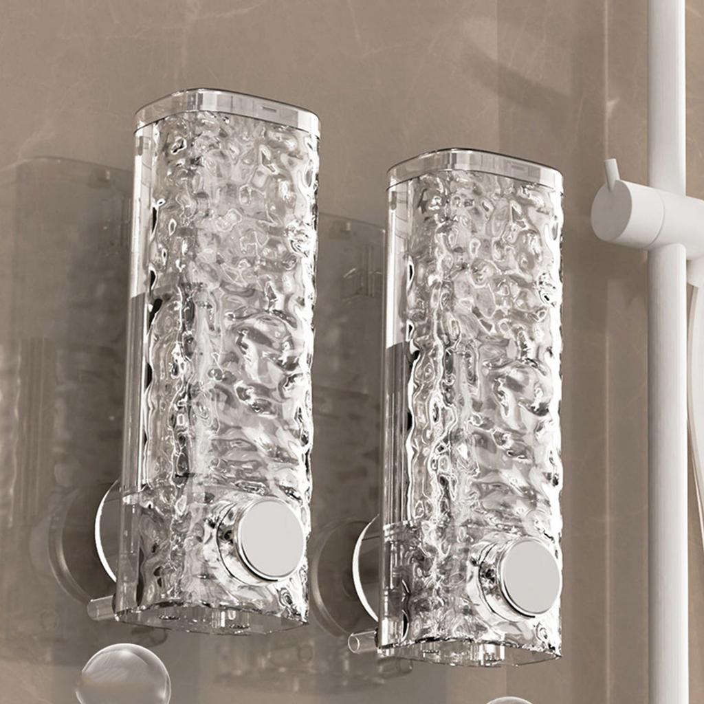 PET Soap Dispenser with Suction Cup Easy to Monitor Liquid Level for Travel and Camping