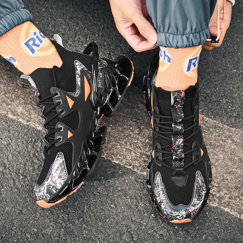Blade shoes men's spring new fly-woven casual sports shoes men's running shoes and socks