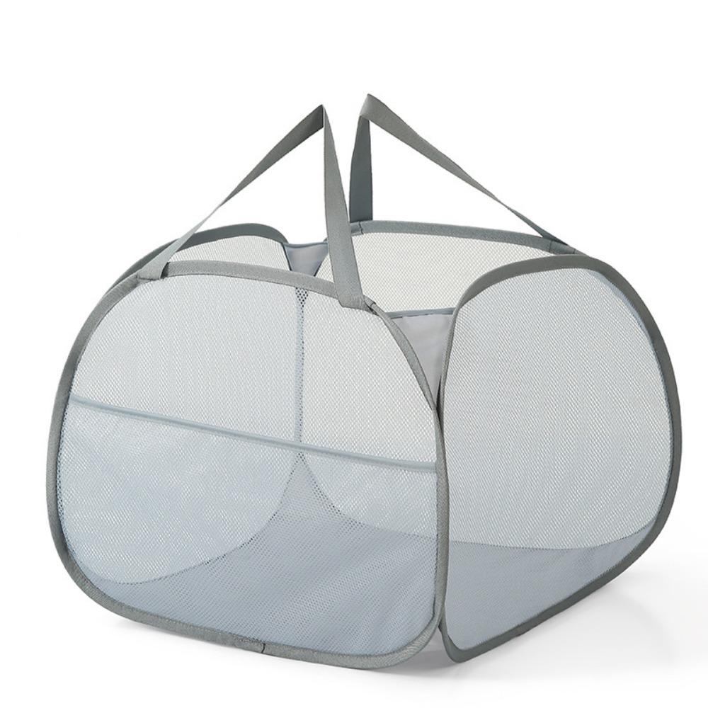 Portable Collapsible Dirty Clothes Hamper Large Capacity Ventilated Dirty Clothes Bin Mesh Foldable Laundry Hamper Storage