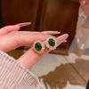 New Fashionable Elegant Temperament Green Zircon Earrings for Women Vintage Luxury Party Wedding Jewelry Gifts Daily Wear