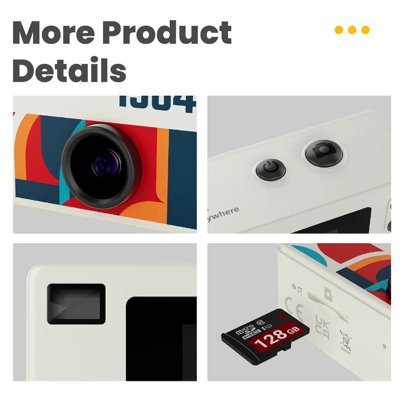 Daumenkamera 1080P HD Mini Schlüsselanhänger Rekorder 26G Tragbar Af Autofokus 130° Weitwinkel Eingebauter Blitz Mehrfarbig Retro-Stil