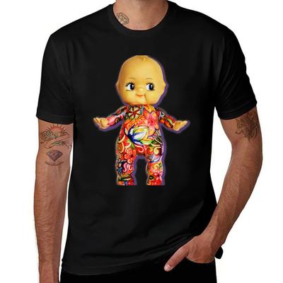 Tattoo Kewpie T-Shirt Black Cotton T-shirt Plain for Man Package T Shirt Custom Print T-Shirt