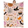 Pink Cupcake Candy Anime Cartoon Flannel Blanket Soft Warm Throw for Bedroom Sofa Car Kids Holiday Gift