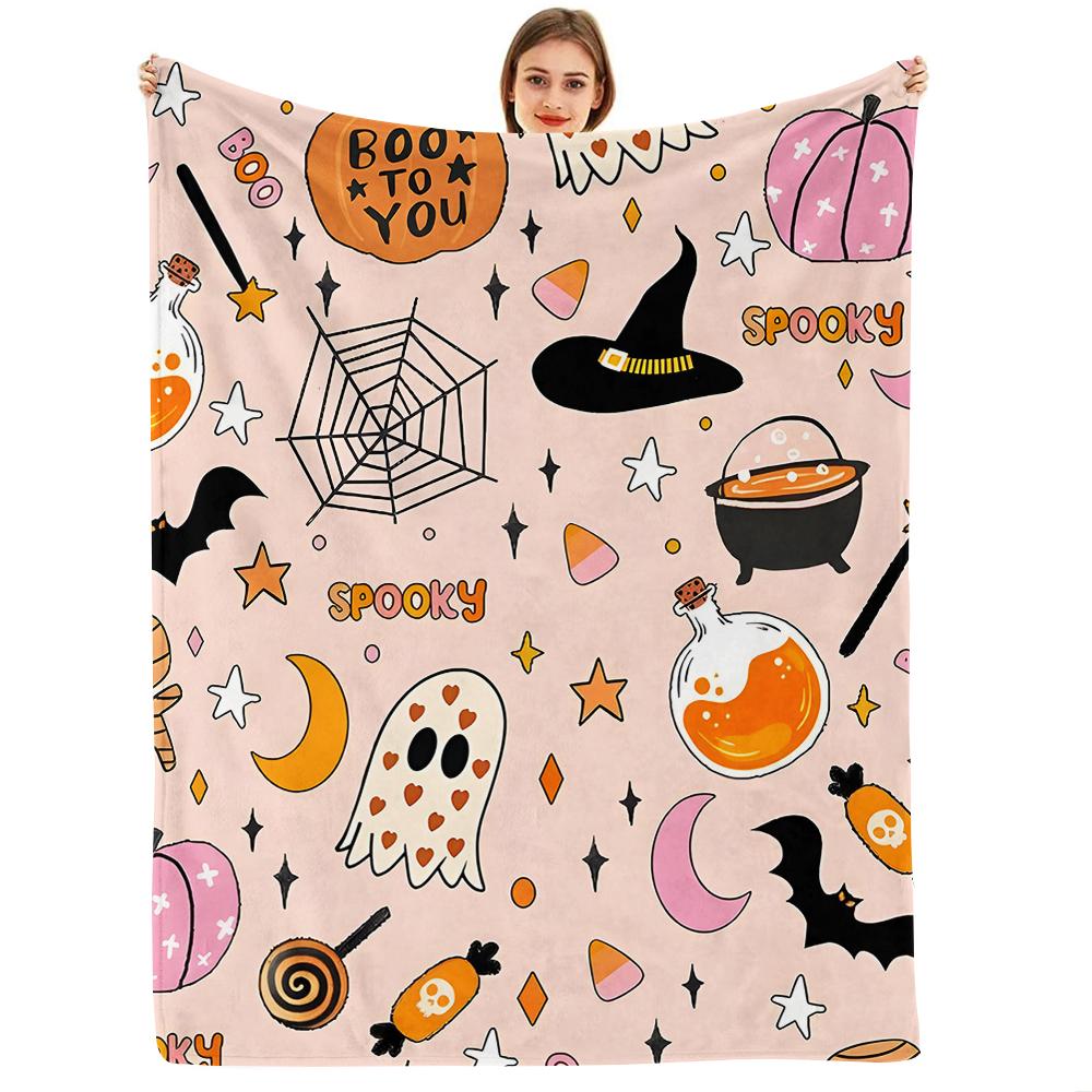 Pink Cupcake Candy Anime Cartoon Flannel Blanket Soft Warm Throw for Bedroom Sofa Car Kids Holiday Gift