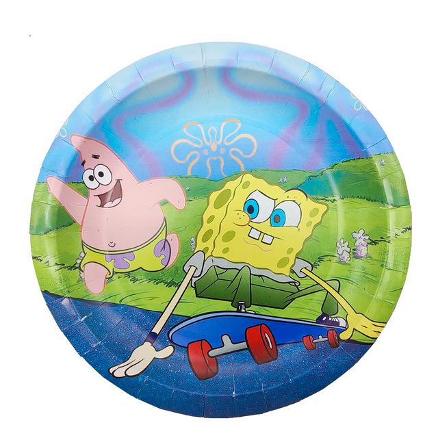 SpongeBob Birthday Party Disposable Tableware Set: Plates, Cups, Napkins, Cartoon Decorations for Girls
