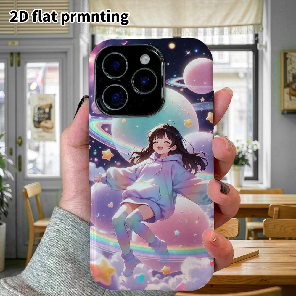 Phone Case: 2D flat Samsung Galaxy A34 A35 M05 M06 S20 S22 S21 FE Plus 5G protective case, space girl, perfect Christmas and Halloween holiday gift